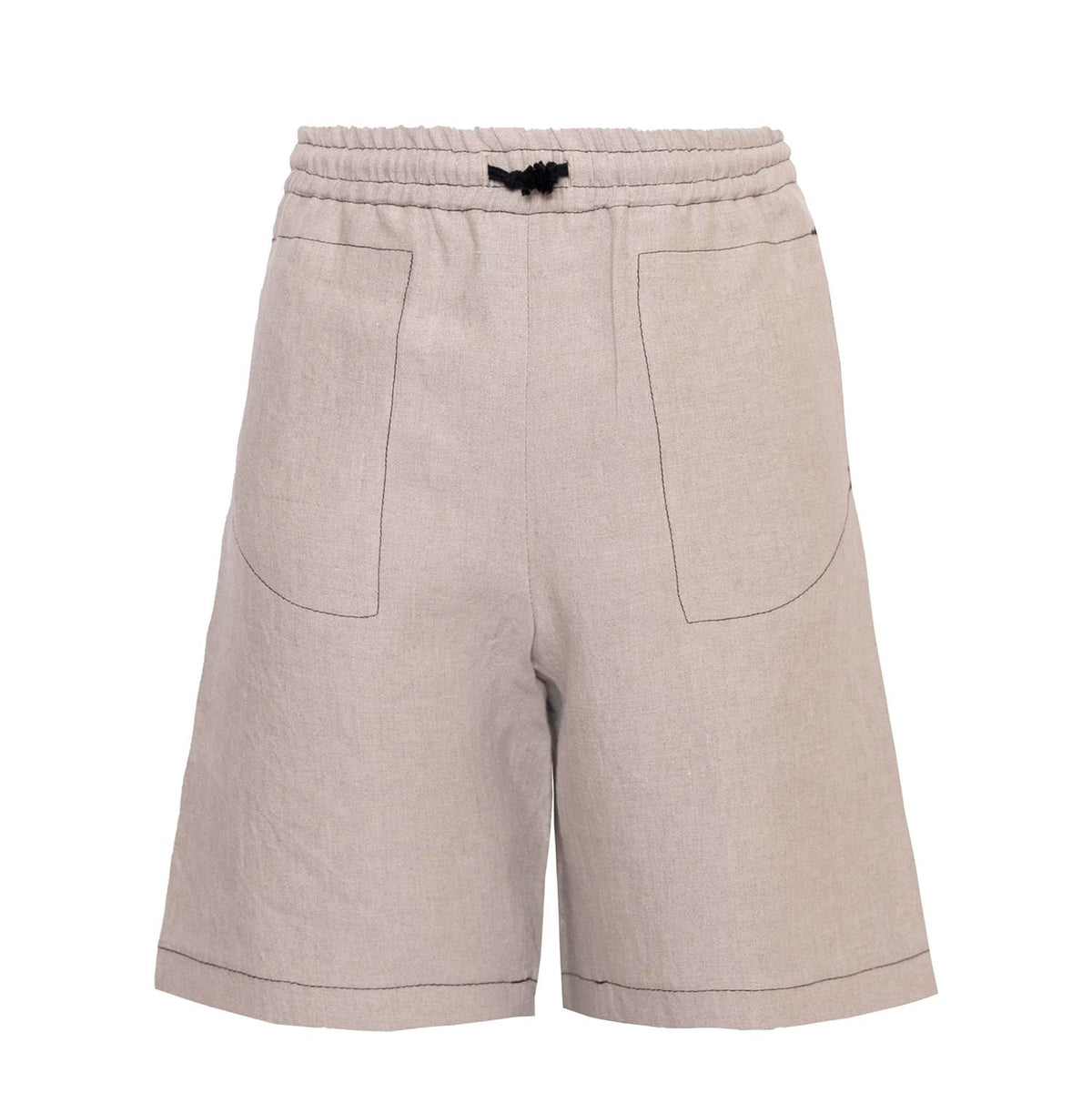 The Bermuda Shorts — Beige Linen